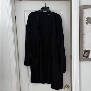 Alfani Black Long waffel Cardigan Sweater